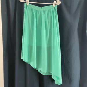 Women's Medium Forever 21 Teal Asymmetrical Flowy Midi Skirt